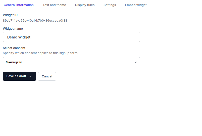 General Information Interface