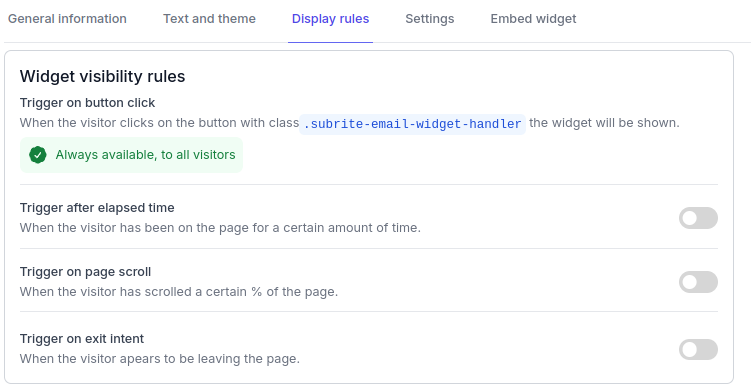 Trigger Configuration