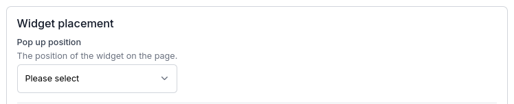 Widget Placement Options